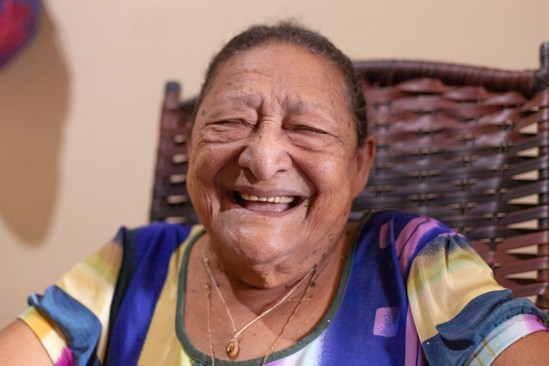 Legenda: Maria José Alves Santos, 87 anos, moradora do Grande Bom Jardim (Siqueira). Foto por Darlene Andrade